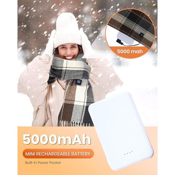 Mailbox Heated Scarf–5000mAH Rechargeable Electric Neck Warmer - Picture 5 of 7